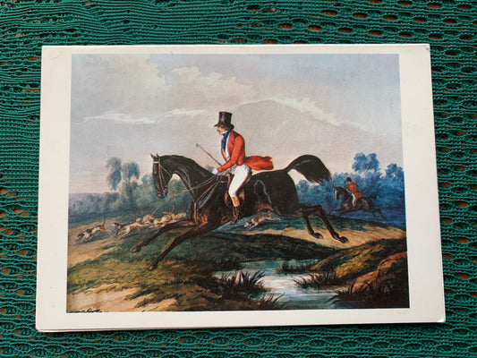 Art postcard - Artist JULIUSZ KOSSAK - Maurycy Potocki on a hunt - Printed in Poland - 2000s - unused