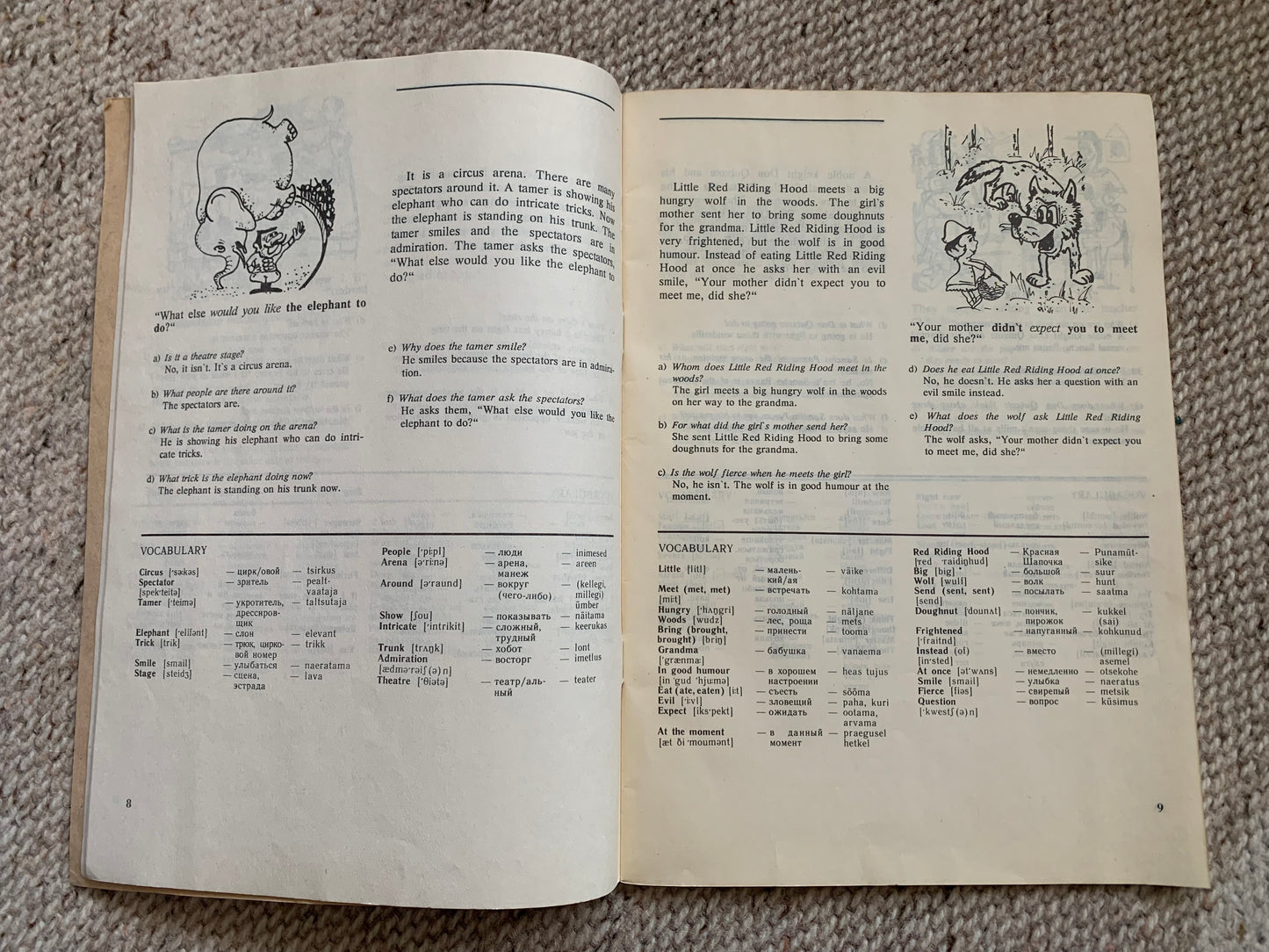 MERRY PICTURES - Vintage Estonian Children's Book in English, Russian and Estonian - Learn the language - 1992