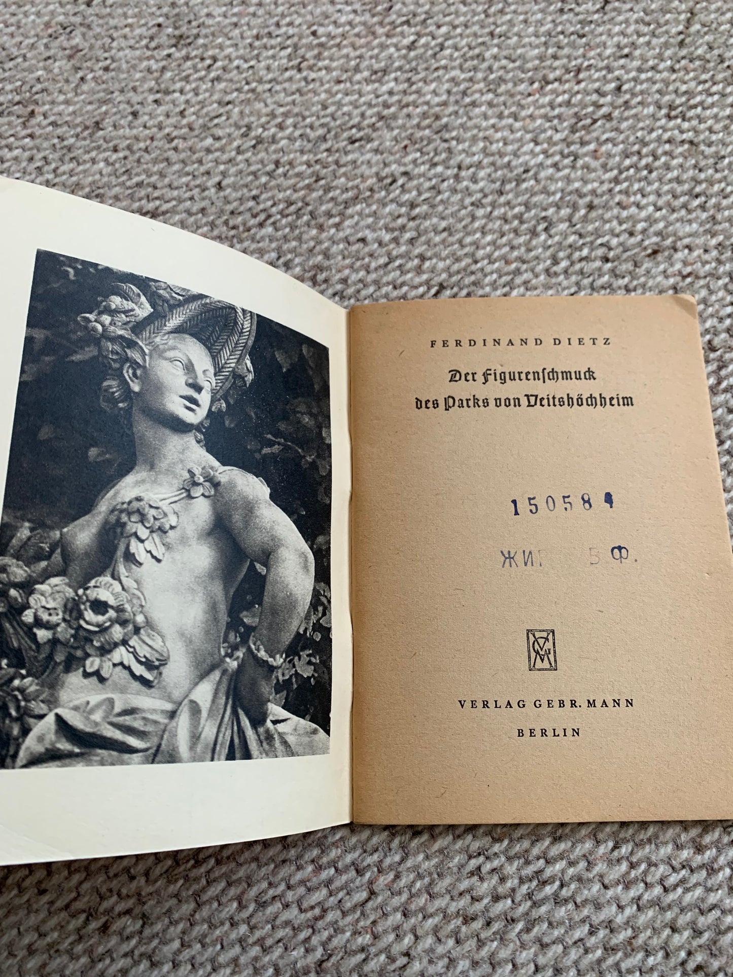 Der Figurenschmuck des Parks von Veitshöchheim von Ferdinand Dietz - Der Kunstbrief - Antique Art Book - early 1900's