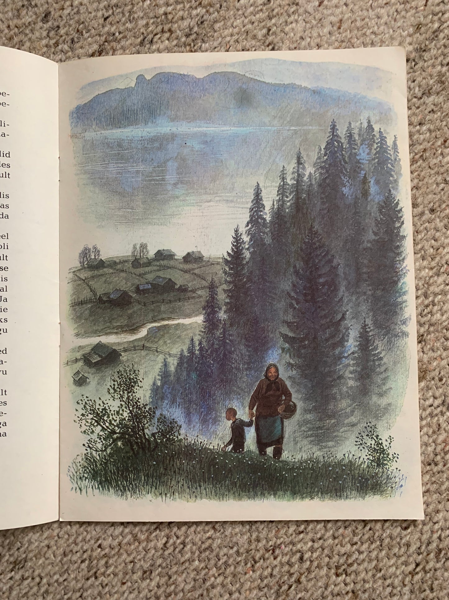 Vintage Children's Book in Estonian - PUNARINNA LAUL - Lovely illustrations - Printed in USSR - 1986