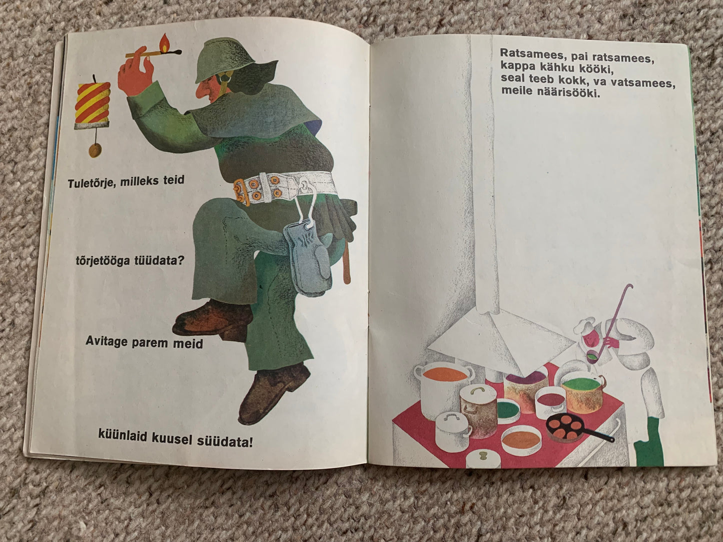 Vintage Children's Book in Estonian - NÄÄRIAMETID - Lovely retro illustrations - Printed in USSR - 1977