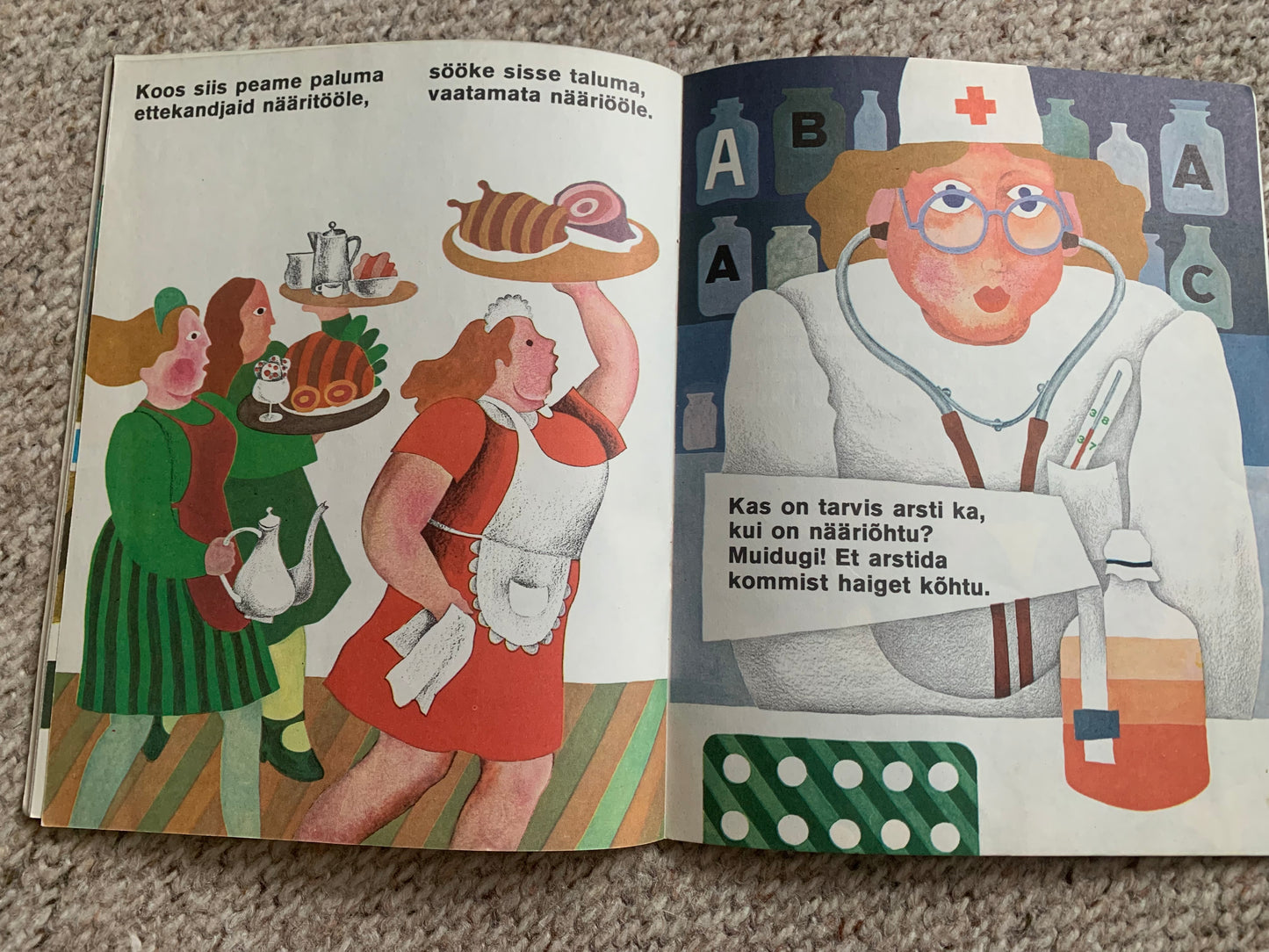 Vintage Children's Book in Estonian - NÄÄRIAMETID - Lovely retro illustrations - Printed in USSR - 1977