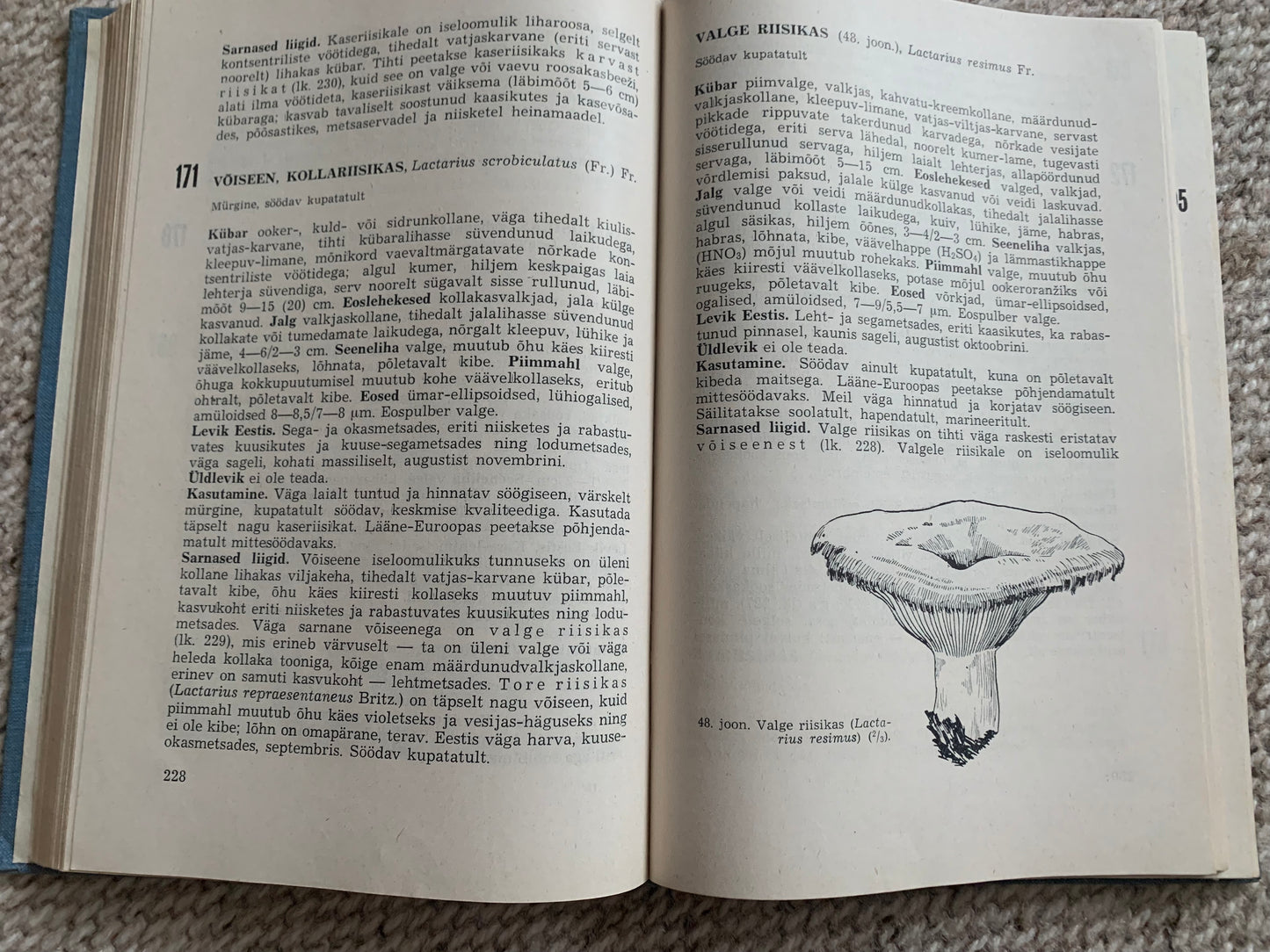 Vintage Reference Book in Estonian - SEENED - MUSHROOMS - Printed in USSR - 1966