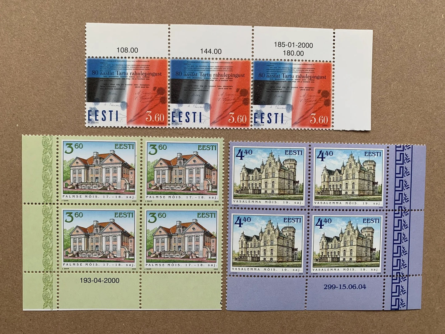 Estonian stamps unused blocks - Collection of 37 vintage postage stamps from 2000-2010 - MNH Estonian stamps.