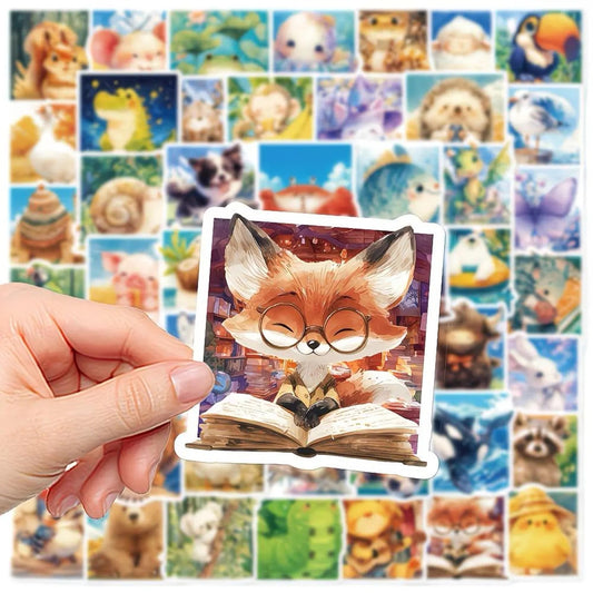 50 pcs Vintage Cute Animal Woodland Stickers - Deco Paper Ephemera