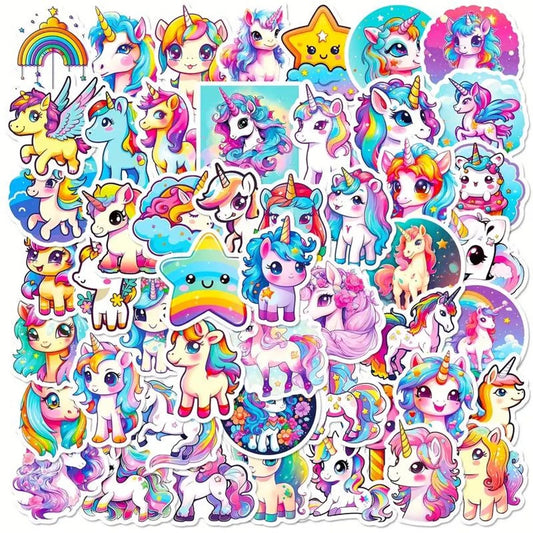50 pcs Vintage Unicorn Stickers - Deco Paper Ephemera