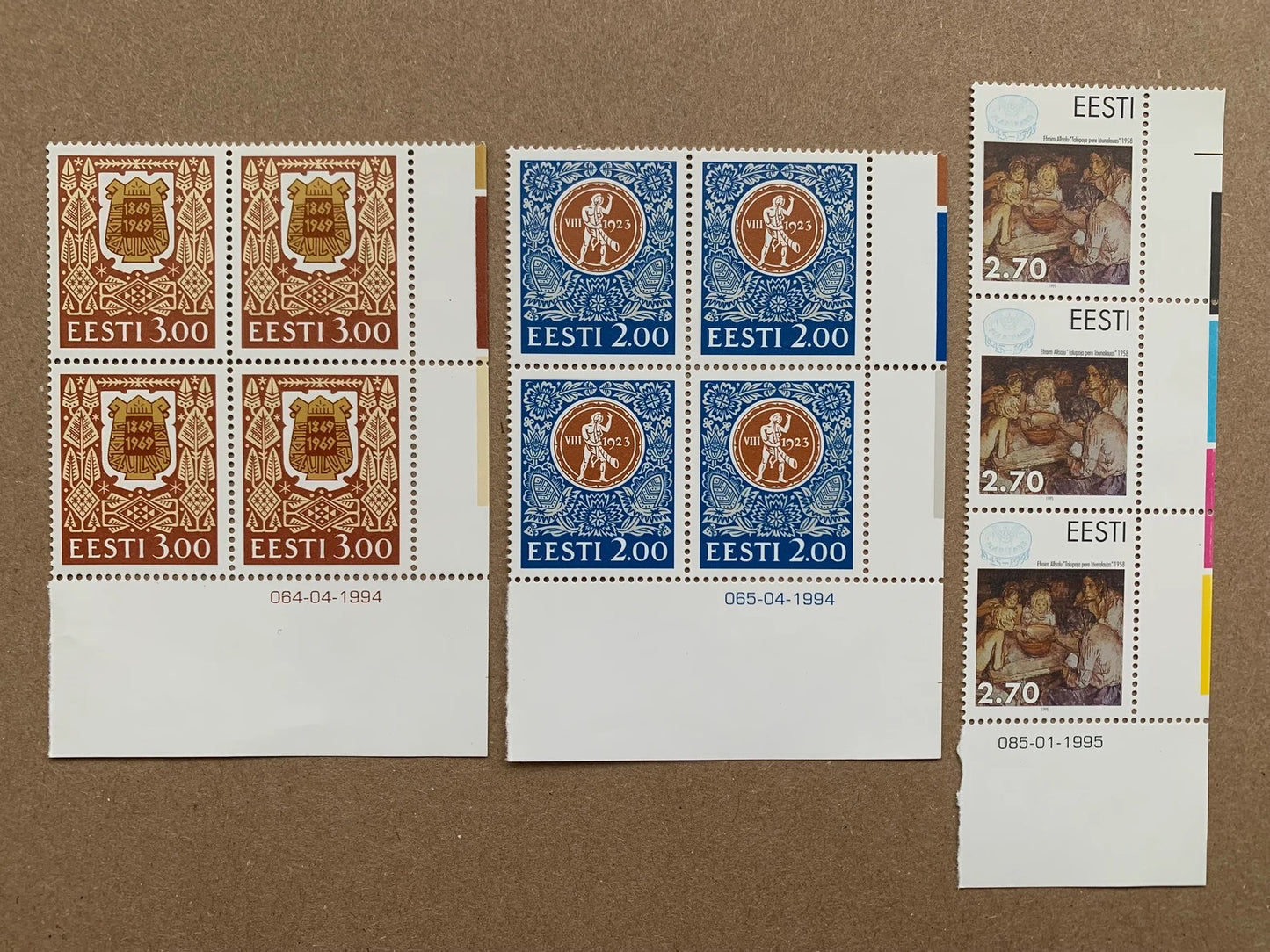 Estonian stamps unused blocks - Collection of 45 vintage postage stamps from 1992-1999 - MNH Estonian stamps.