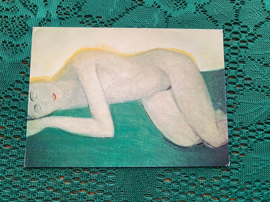 Estonian art postcard - Artist Tiina Tarve - Minimalistic Reclining Female Nude - 2000s - unused