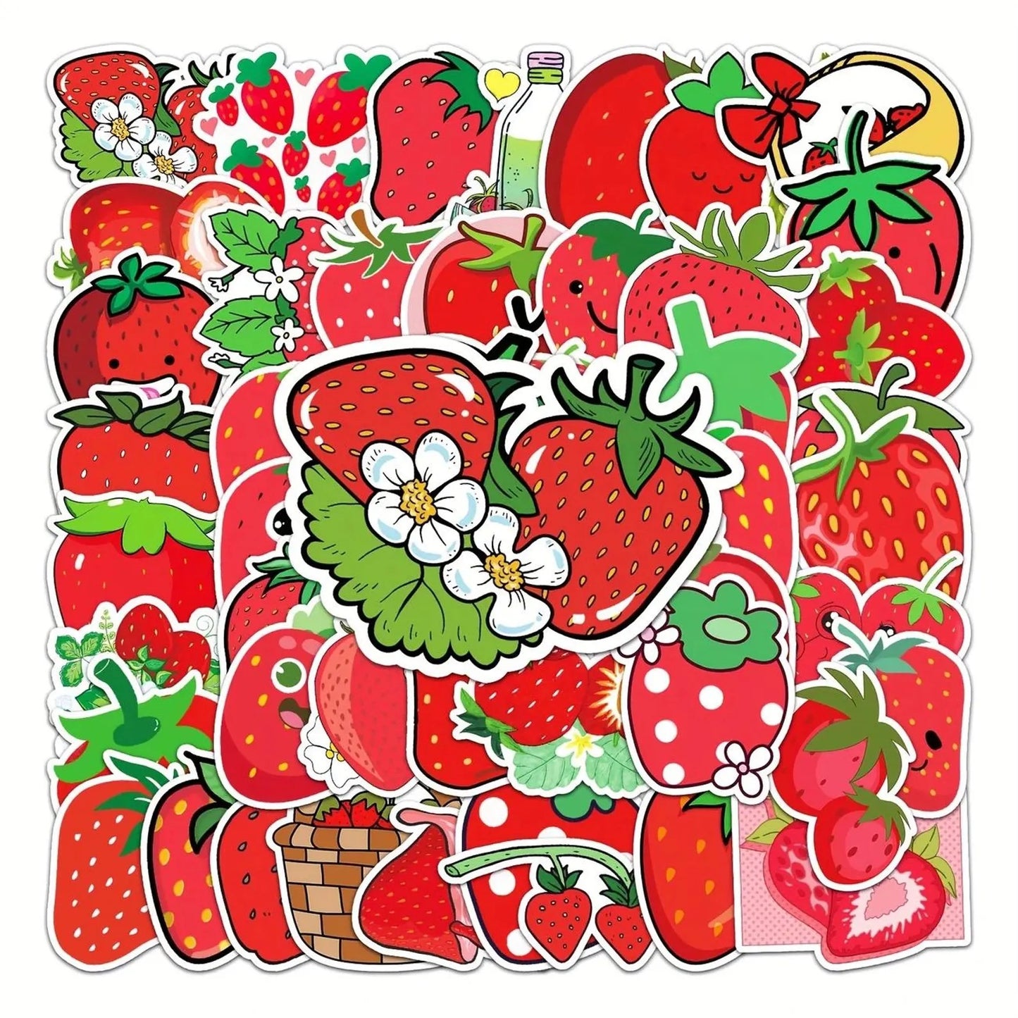 50 pcs Vintage Red colour Stickers - Deco Paper Ephemera