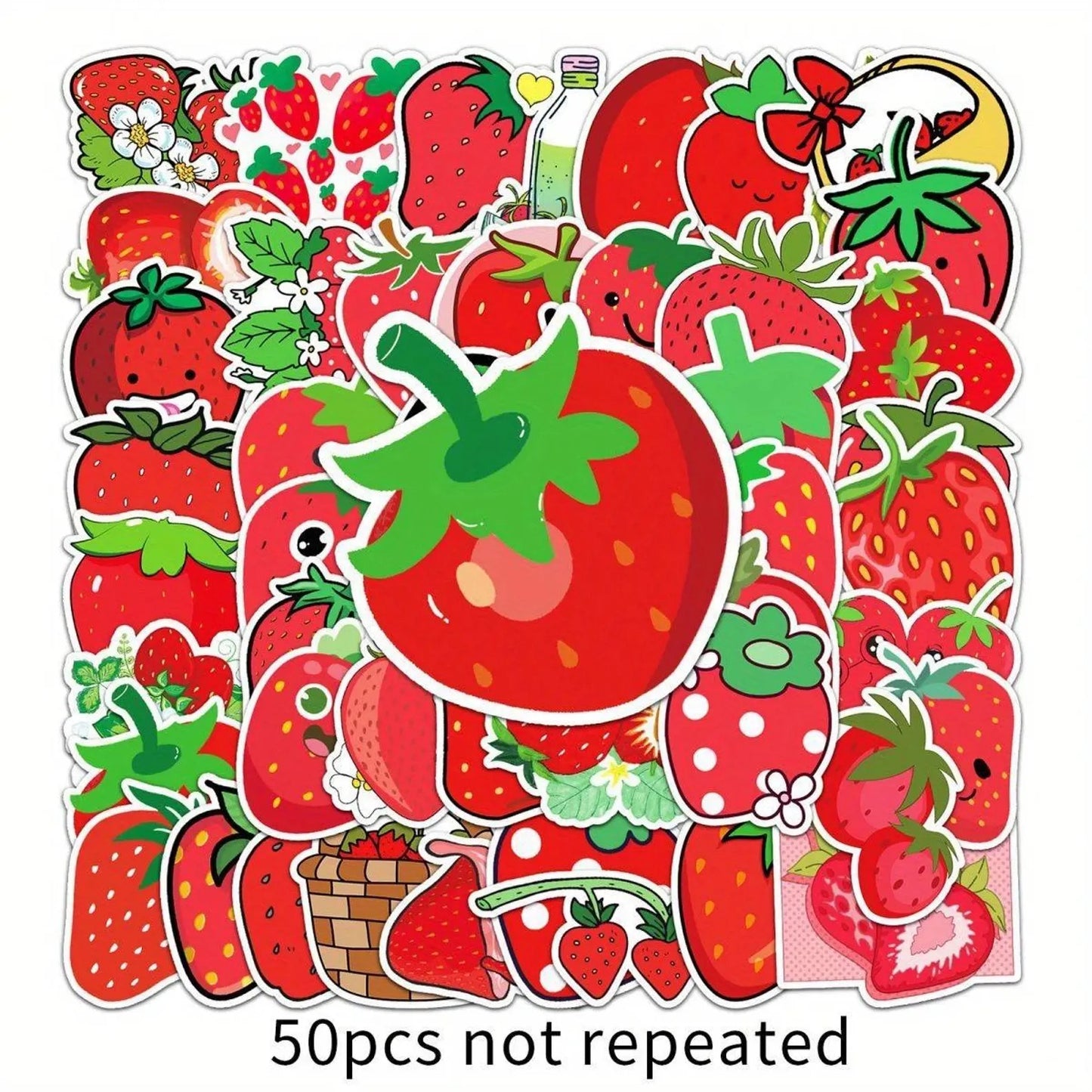 50 pcs Vintage Red colour Stickers - Deco Paper Ephemera