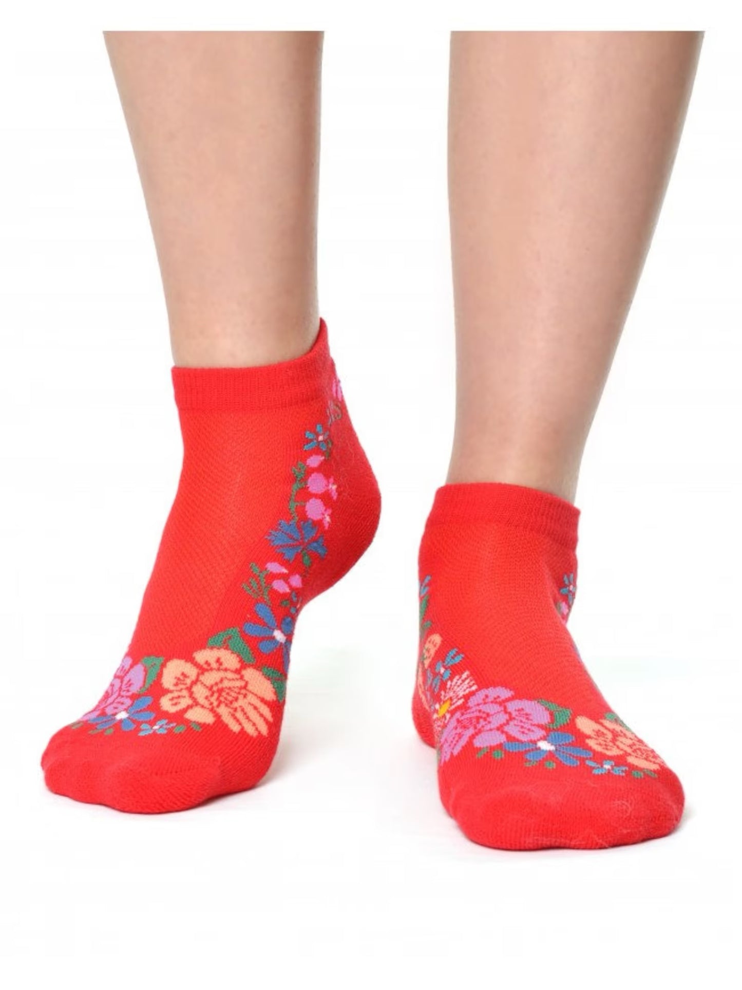 Half-terry socks with Estonian national floral pattern. Pick your favourite! Muhu island Folk, Rye Flower, Halliste Folk, Cannabis leaves