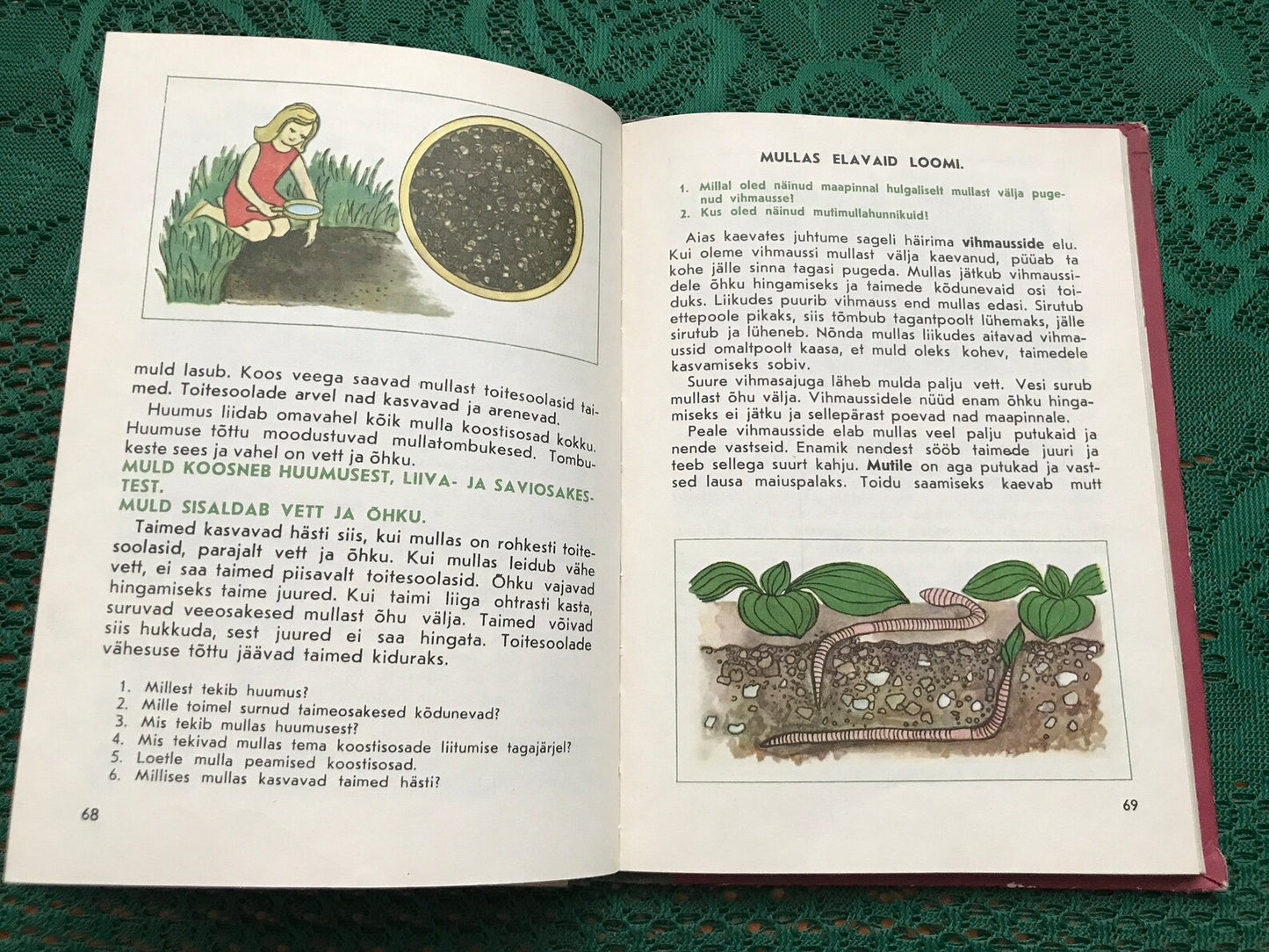 Vintage Estonian Biology School Book - old Soviet Natural Science School book - Printed in USSR - 1981
