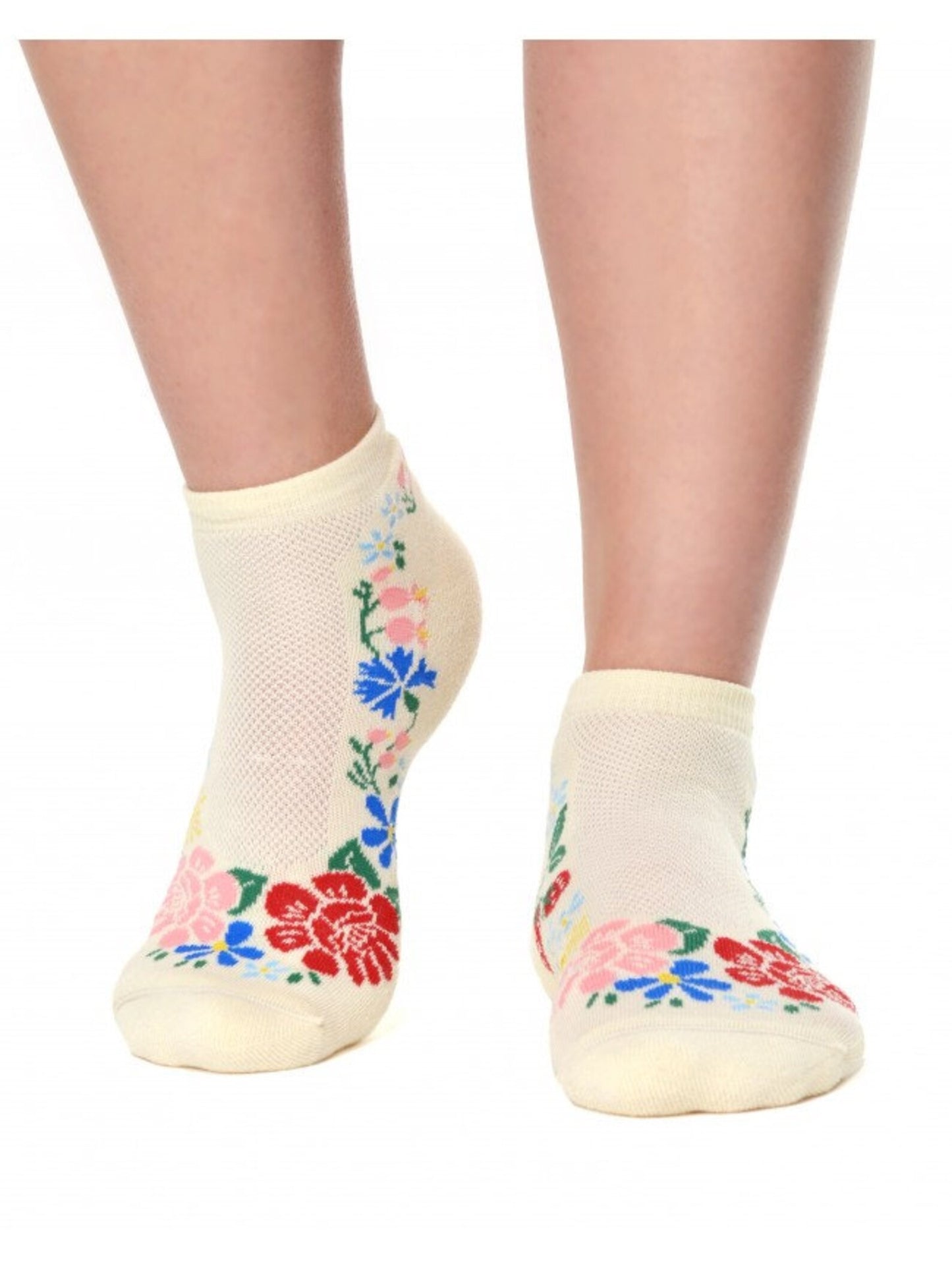 Half-terry socks with Estonian national floral pattern. Pick your favourite! Muhu island Folk, Rye Flower, Halliste Folk, Cannabis leaves
