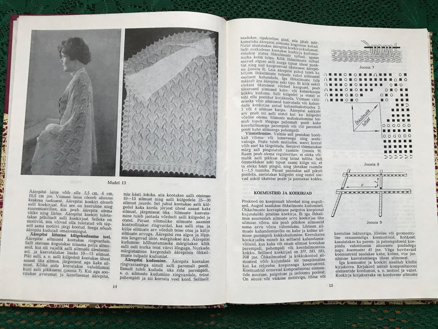Vintage Estonian Crafts book - Lace making knitting manual, techniques and patterns - Printed in 1970s