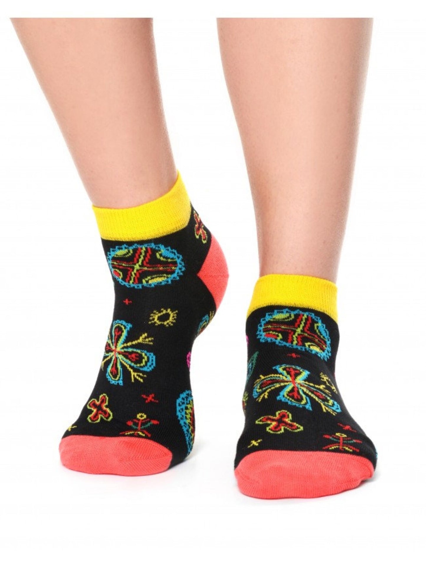 Half-terry socks with Estonian national floral pattern. Pick your favourite! Muhu island Folk, Rye Flower, Halliste Folk, Cannabis leaves