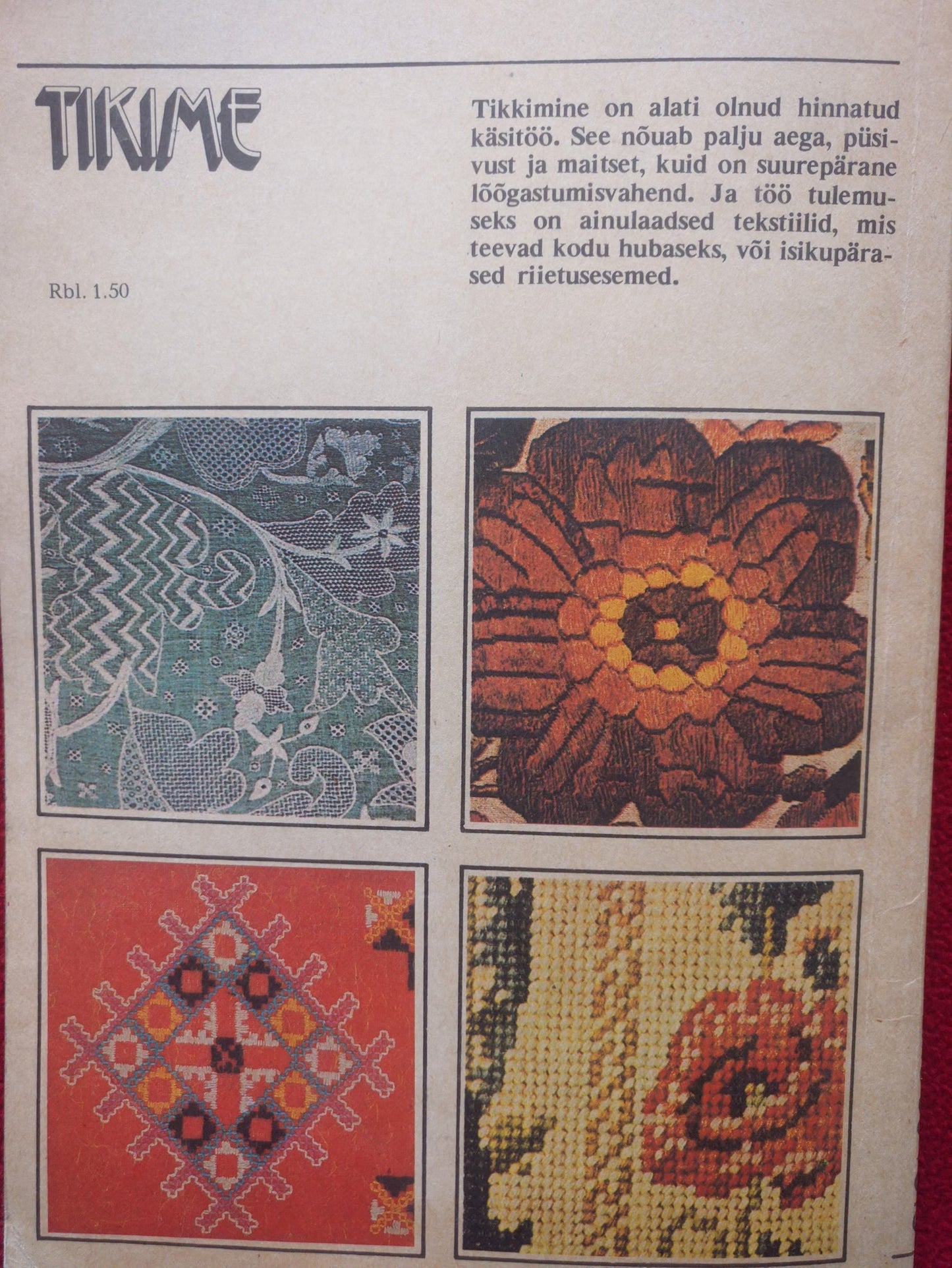 Vintage Estonian Crafts book - Embroidery techniques and patterns - Printed in 1988