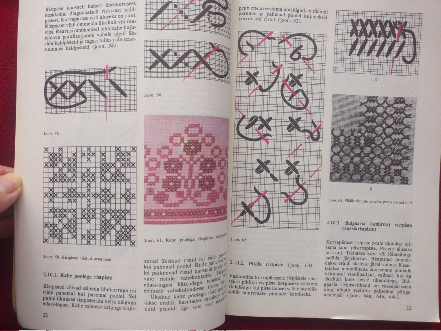 Vintage Estonian Crafts book - Embroidery techniques and patterns - Printed in 1988