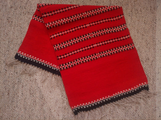 Handmade Vintage Tablecloth - Hand Woven Wool Mat - 1970s Folk Art - Wall Hanging Rug - Woven Textile - Table Cover - Soviet-time Home Decor