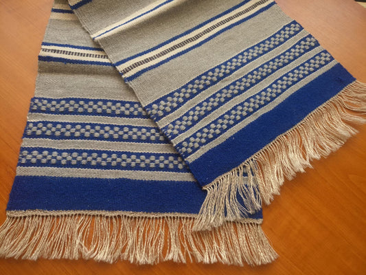 Handmade Vintage Tablecloth - Hand Woven Wool Mat - 1970s Folk Art - Wall Hanging Rug - Woven Textile - Table Cover - Soviet-time Home Decor