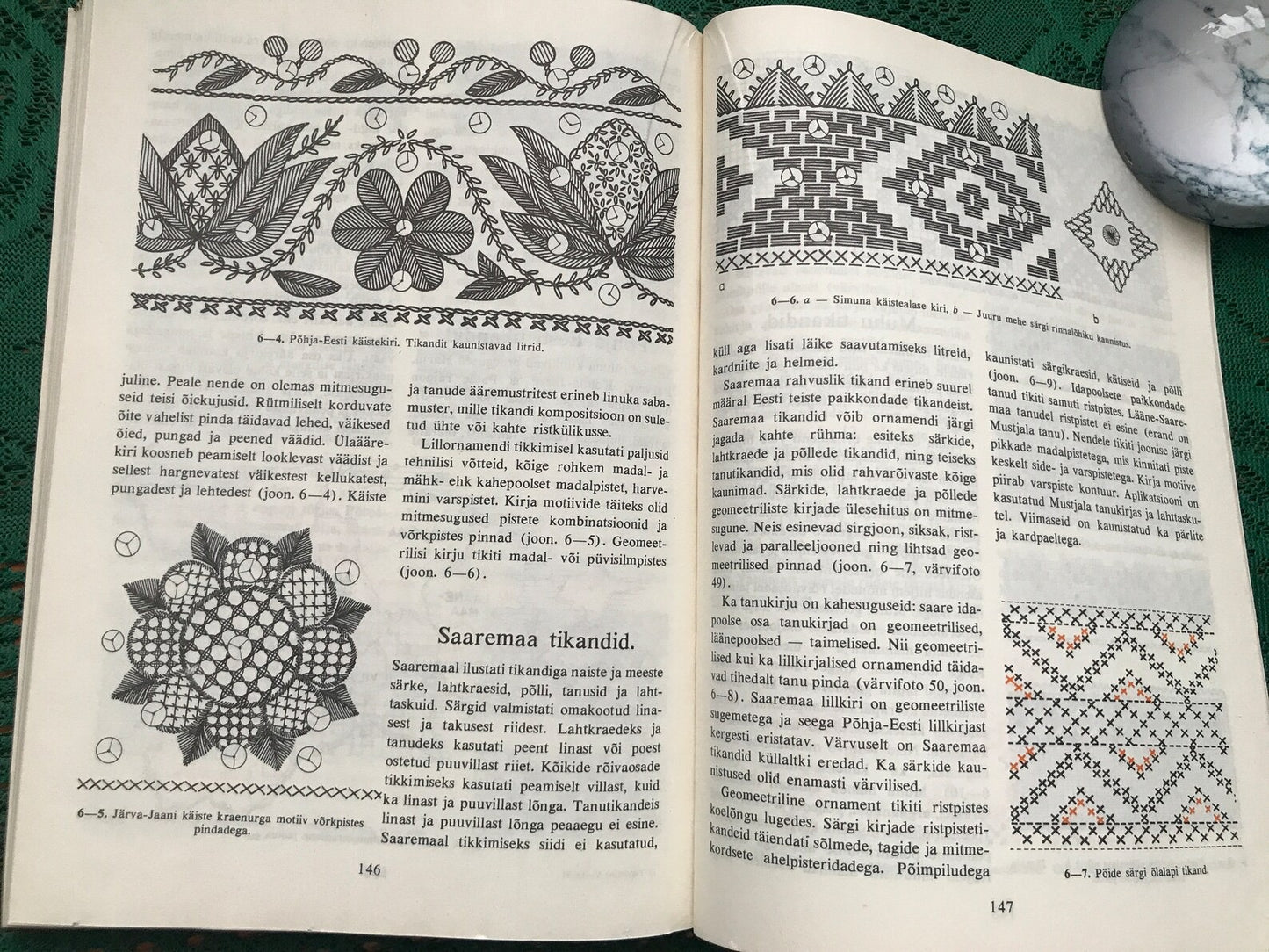 Vintage Estonian Crafts book - Embroidery techniques and patterns - Printed in 1988