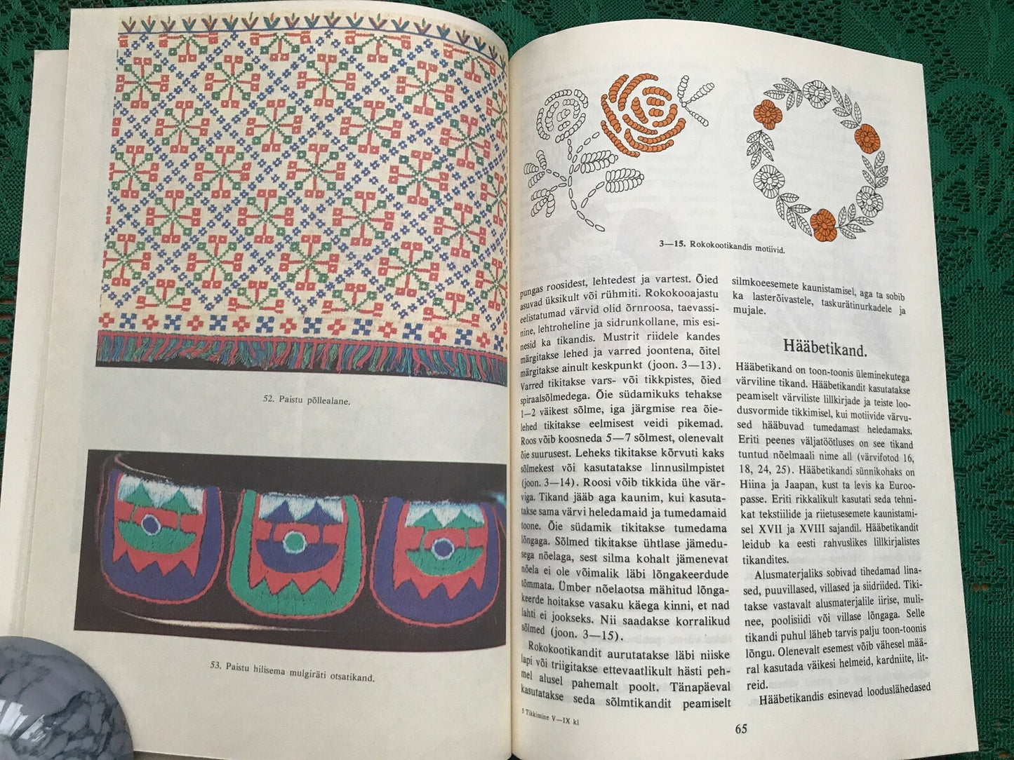 Vintage Estonian Crafts book - Embroidery techniques and patterns - Printed in 1988
