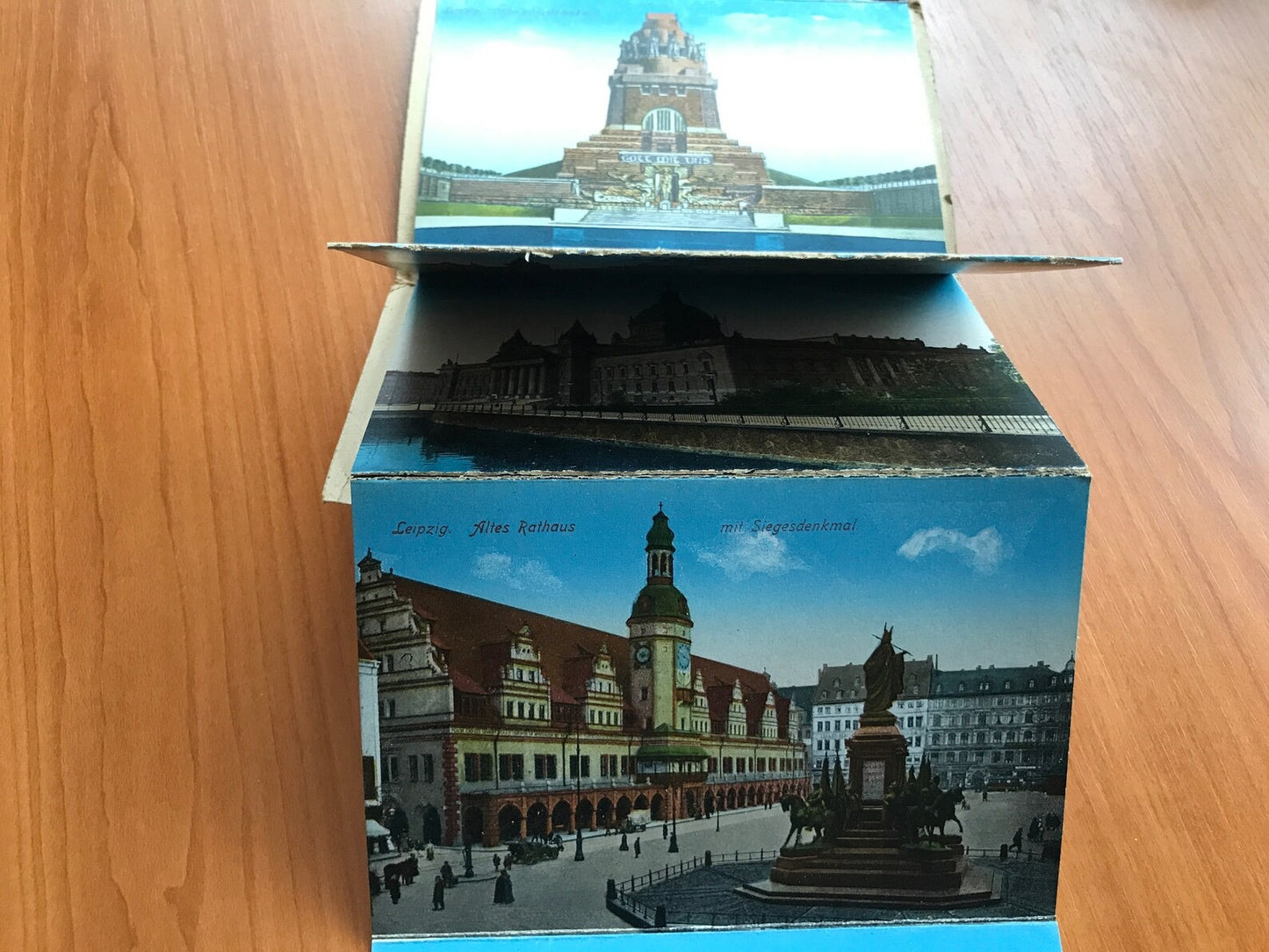 Antique postcards of old Leipzig in Germany - Full set of 10 vintage view cards with detachable cover - 1920s - unused postcards