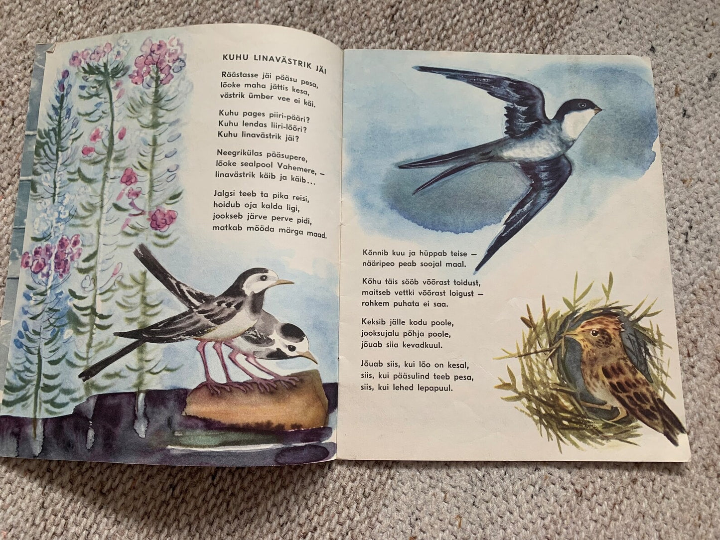 Vintage Children's Book in Estonian - VALGETE LIBLKATE AEG - Lovely illustrations - Printed in USSR - 1968