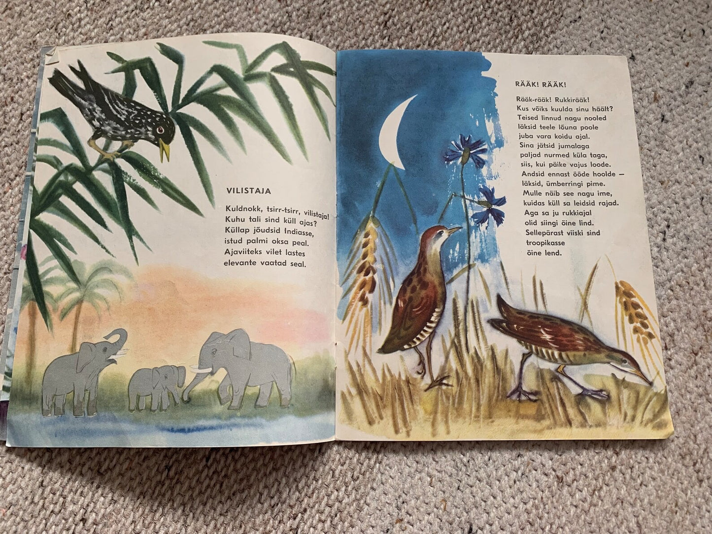 Vintage Children's Book in Estonian - VALGETE LIBLKATE AEG - Lovely illustrations - Printed in USSR - 1968