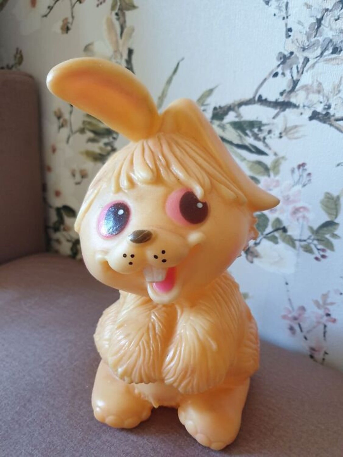 Vintage Soviet Squeaky Rubber Toy - RABBIT - 1980s