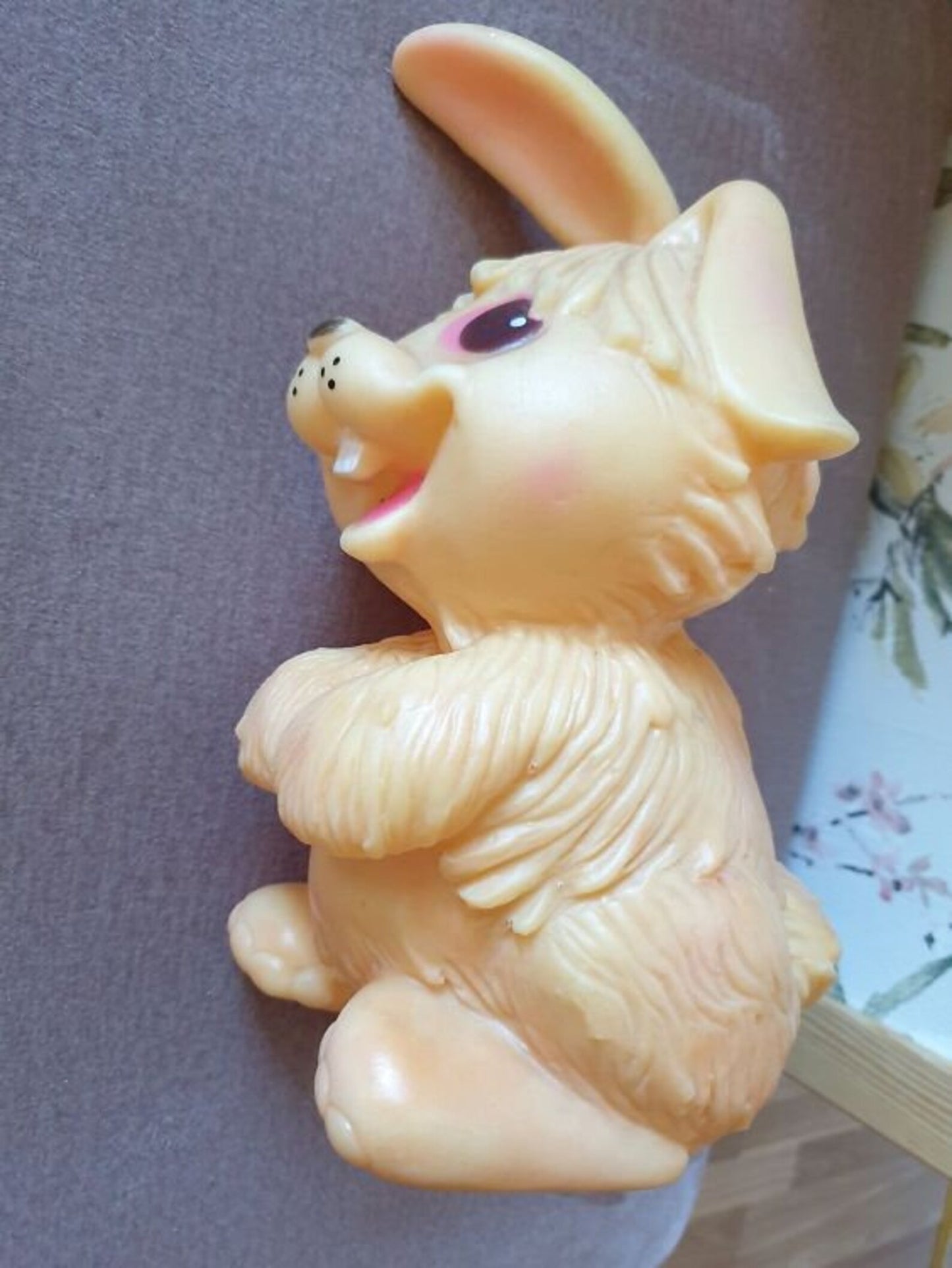 Vintage Soviet Squeaky Rubber Toy - RABBIT - 1980s