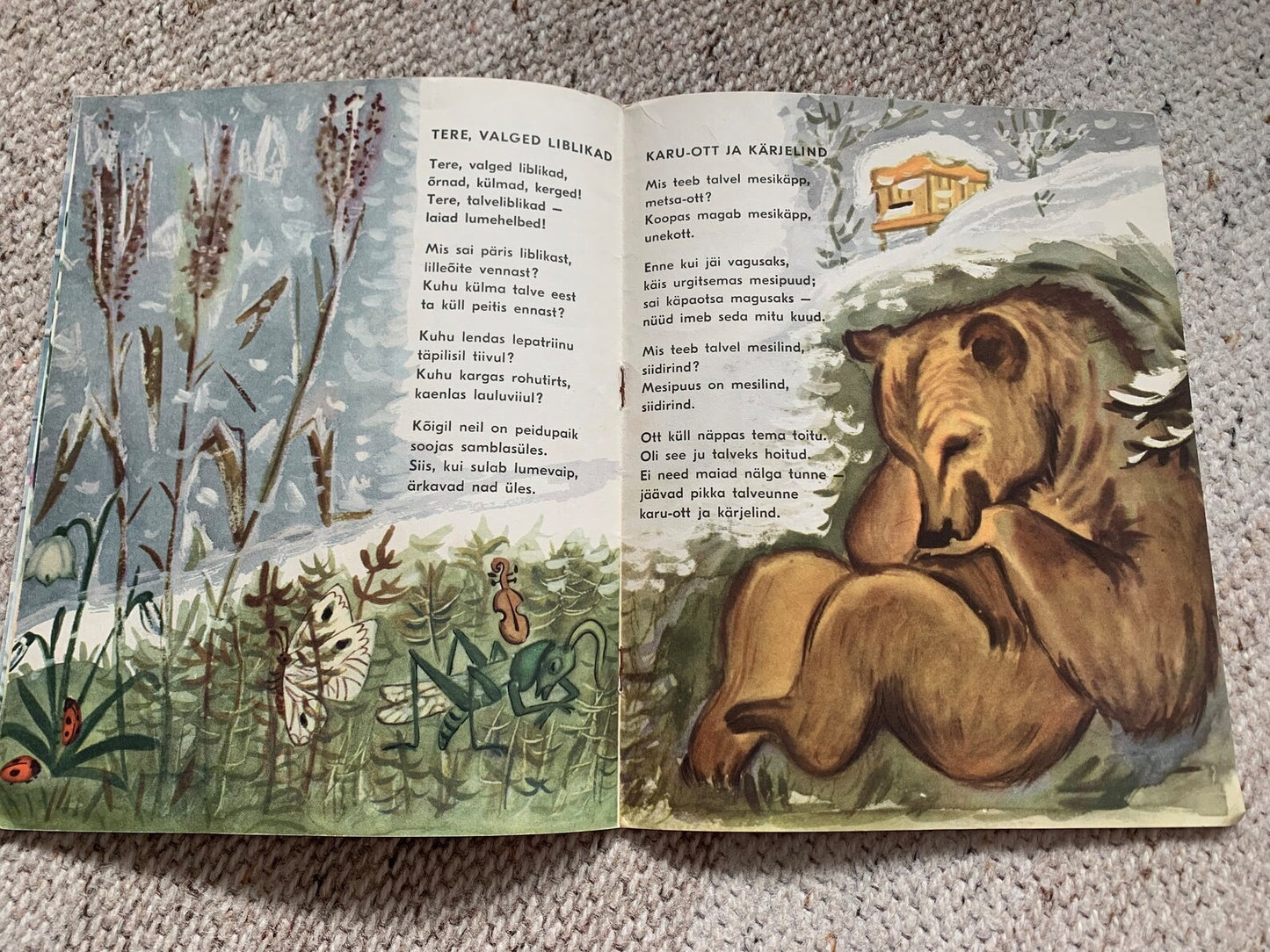 Vintage Children's Book in Estonian - VALGETE LIBLKATE AEG - Lovely illustrations - Printed in USSR - 1968
