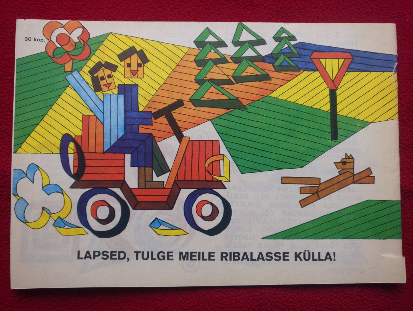Estonian Children's Craft book - LETS MAKE PAPER MOSAIC from paper stripes - Printed in 1970 - USSR
