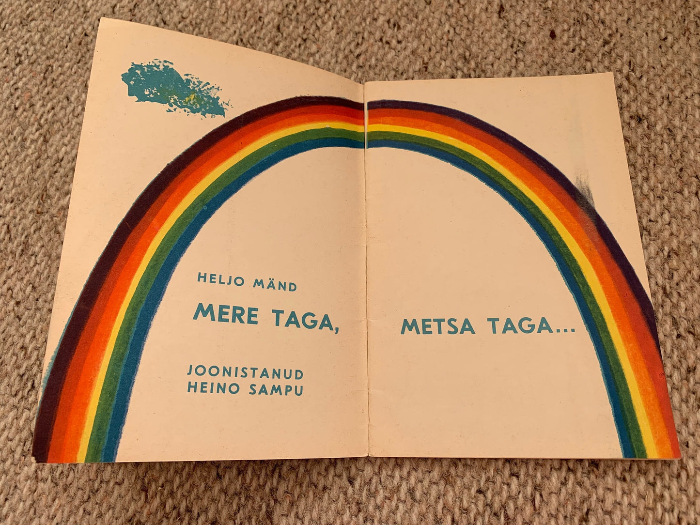 Vintage Estonian Children's Book - MERE TAGA, METSA TAGA (Behind the Sea, Behind the Forest) - Gorgeous illustrations - 1969