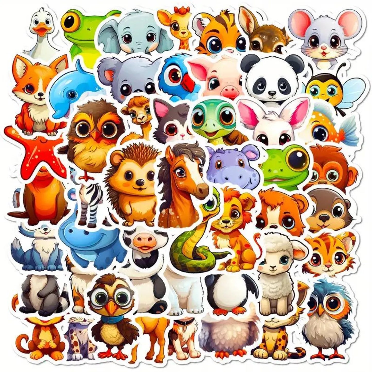 50 pcs Vintage Cute Animal Stickers - Deco Paper Ephemera