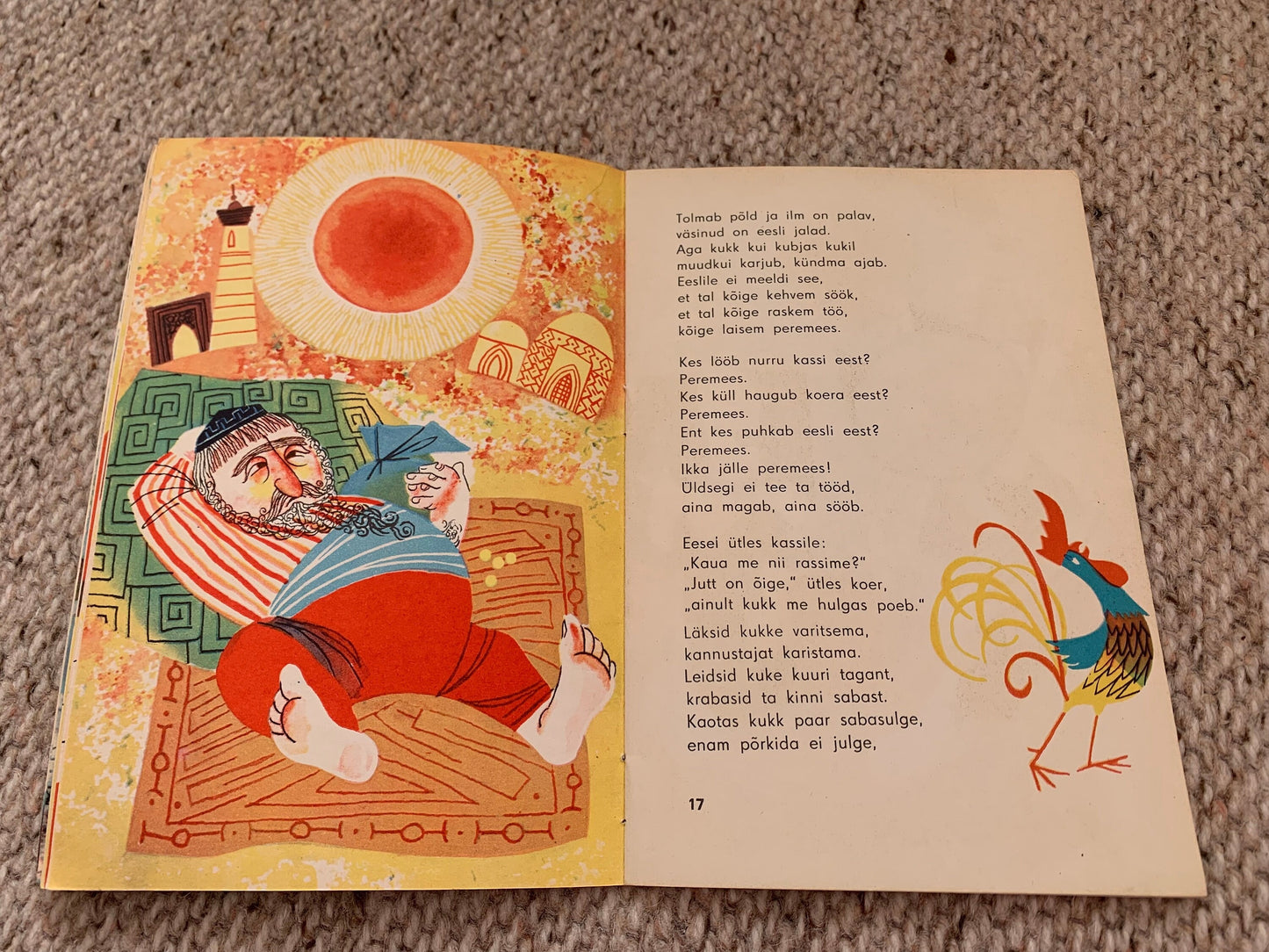 Vintage Estonian Children's Book - MERE TAGA, METSA TAGA (Behind the Sea, Behind the Forest) - Gorgeous illustrations - 1969