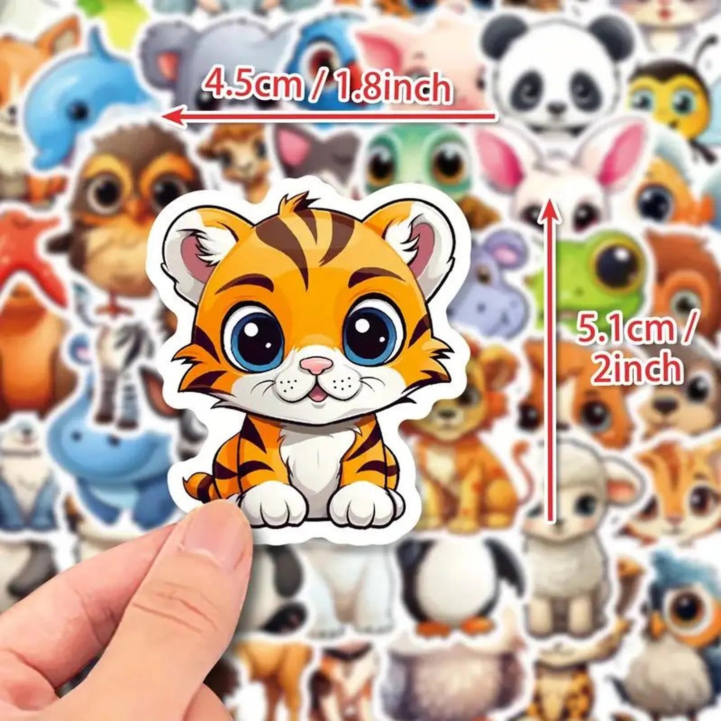 50 pcs Vintage Cute Animal Stickers - Deco Paper Ephemera