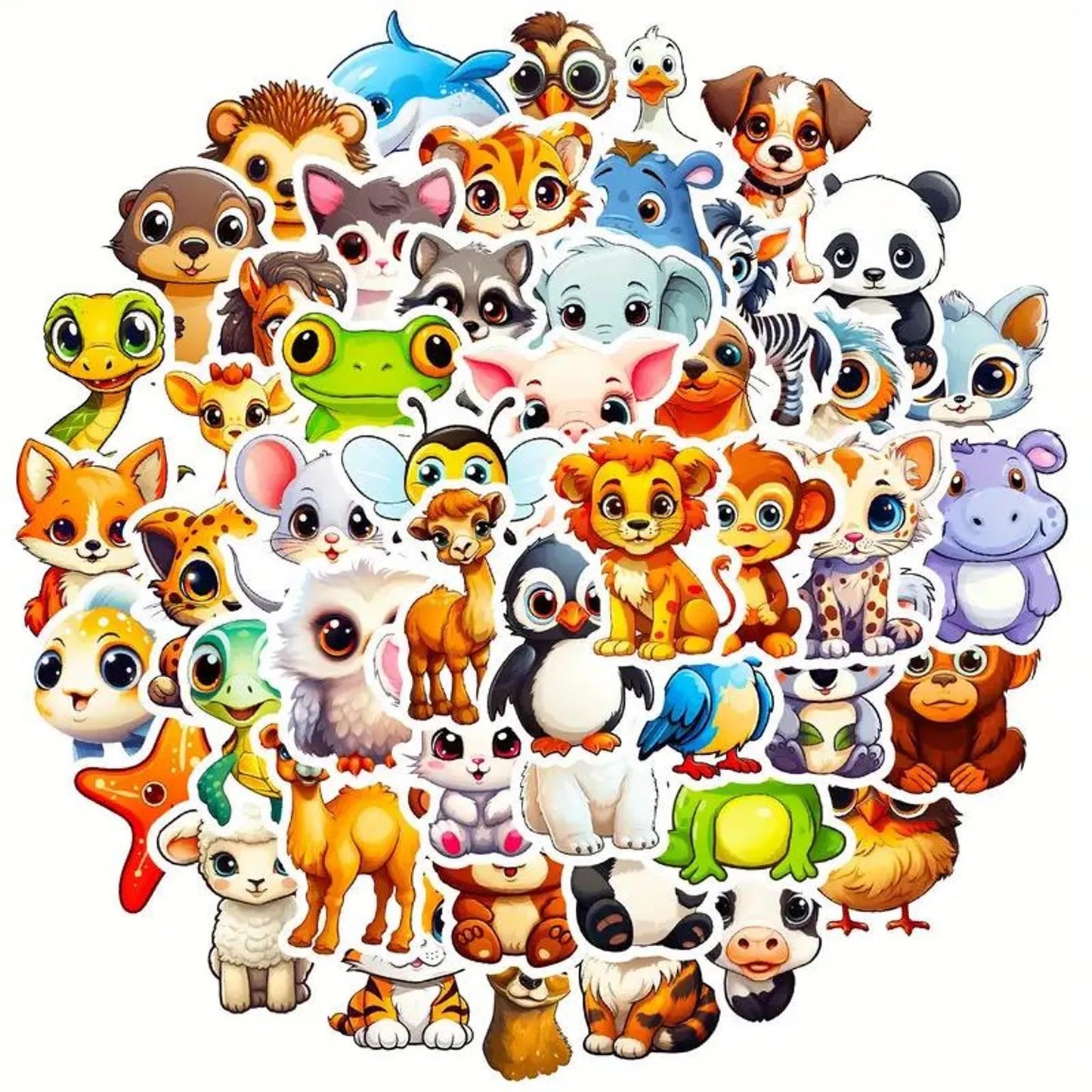 50 pcs Vintage Cute Animal Stickers - Deco Paper Ephemera