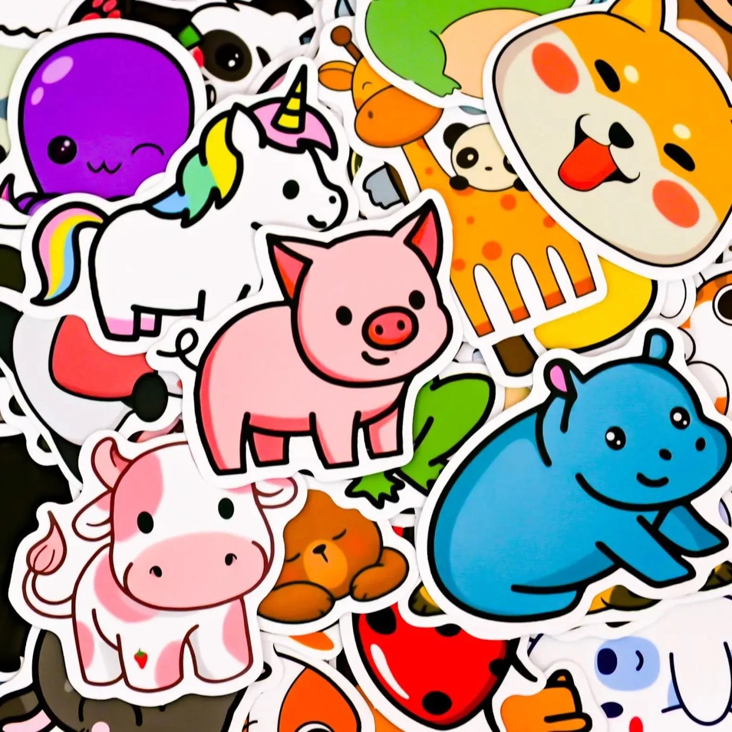 50 pcs Vintage Cute Animal Stickers - Deco Paper Ephemera