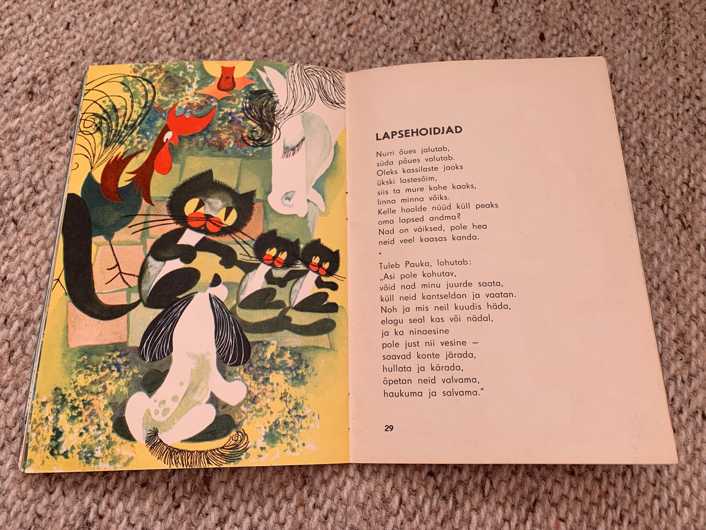 Vintage Estonian Children's Book - MERE TAGA, METSA TAGA (Behind the Sea, Behind the Forest) - Gorgeous illustrations - 1969