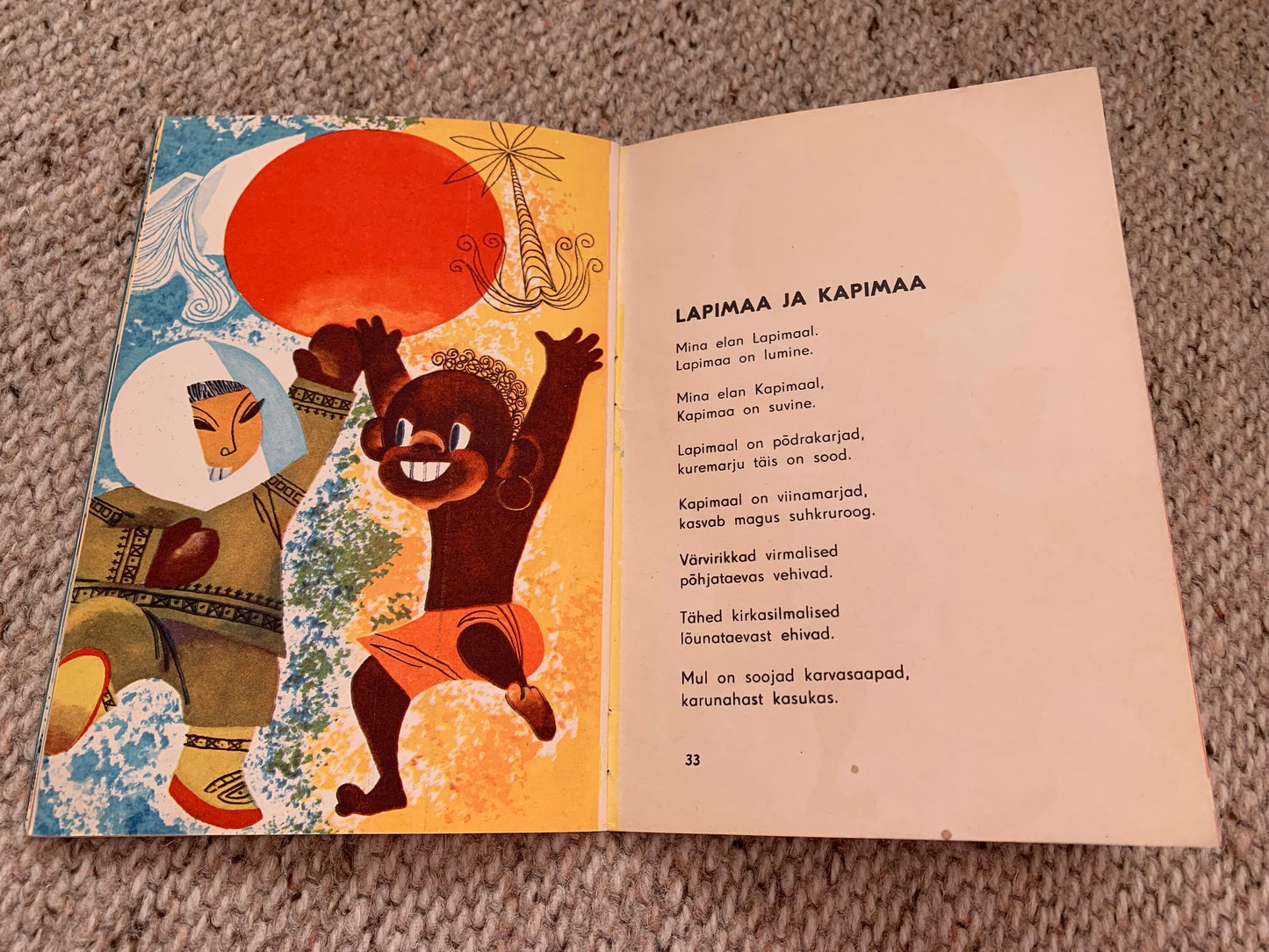 Vintage Estonian Children's Book - MERE TAGA, METSA TAGA (Behind the Sea, Behind the Forest) - Gorgeous illustrations - 1969