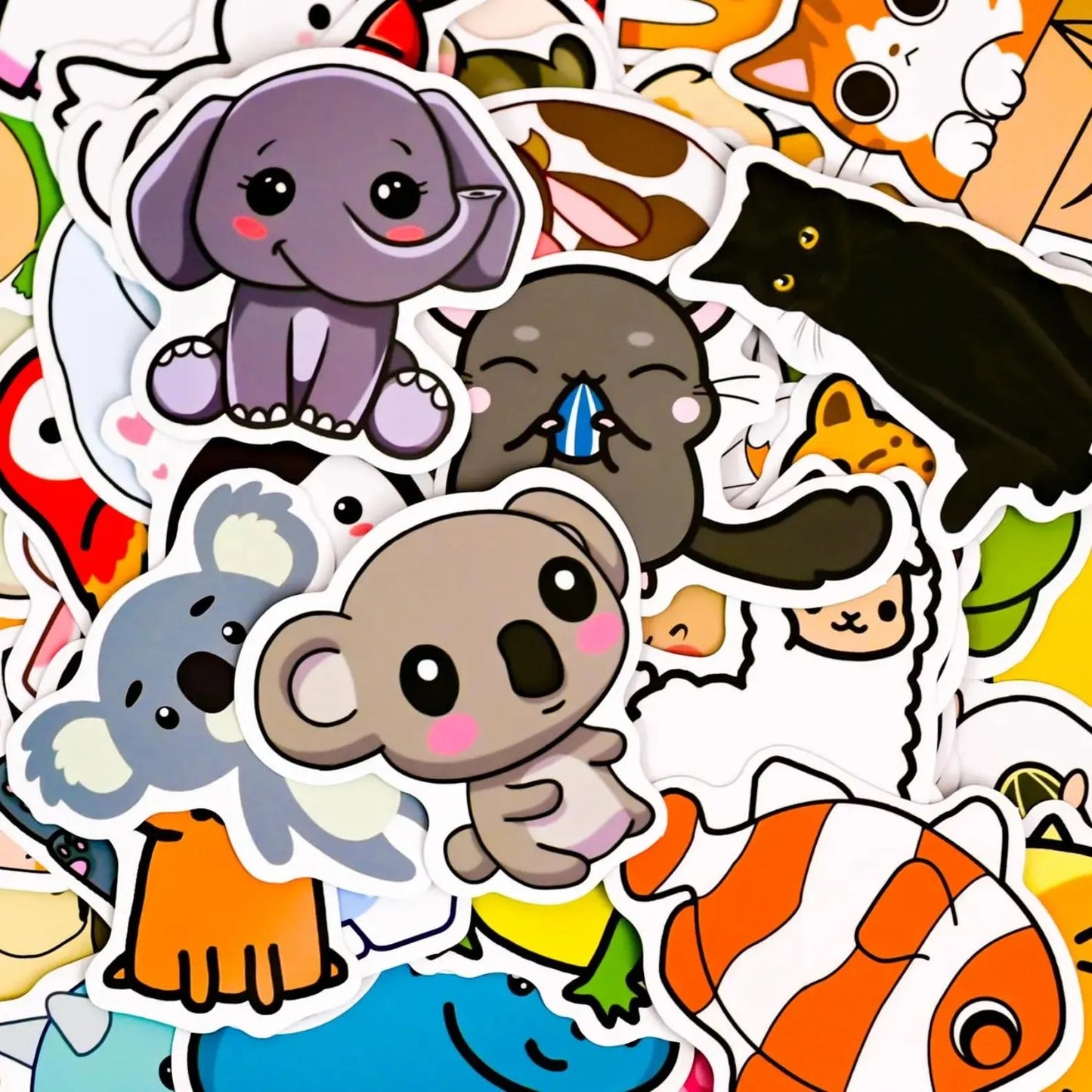 50 pcs Vintage Cute Animal Stickers - Deco Paper Ephemera