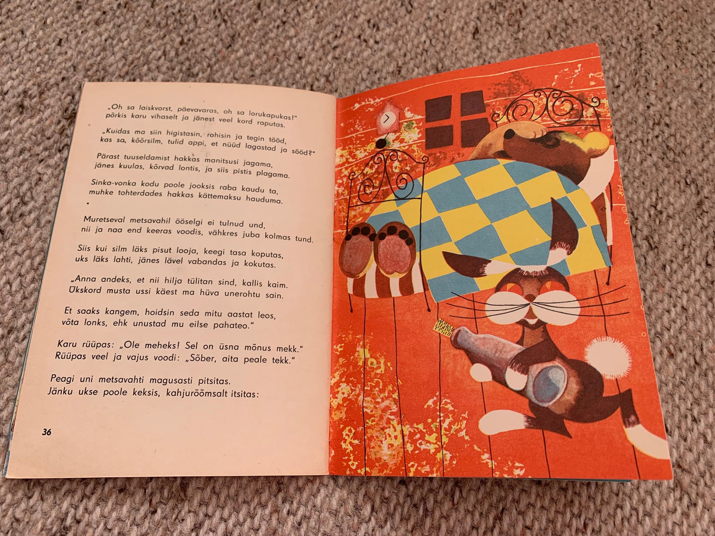 Vintage Estonian Children's Book - MERE TAGA, METSA TAGA (Behind the Sea, Behind the Forest) - Gorgeous illustrations - 1969