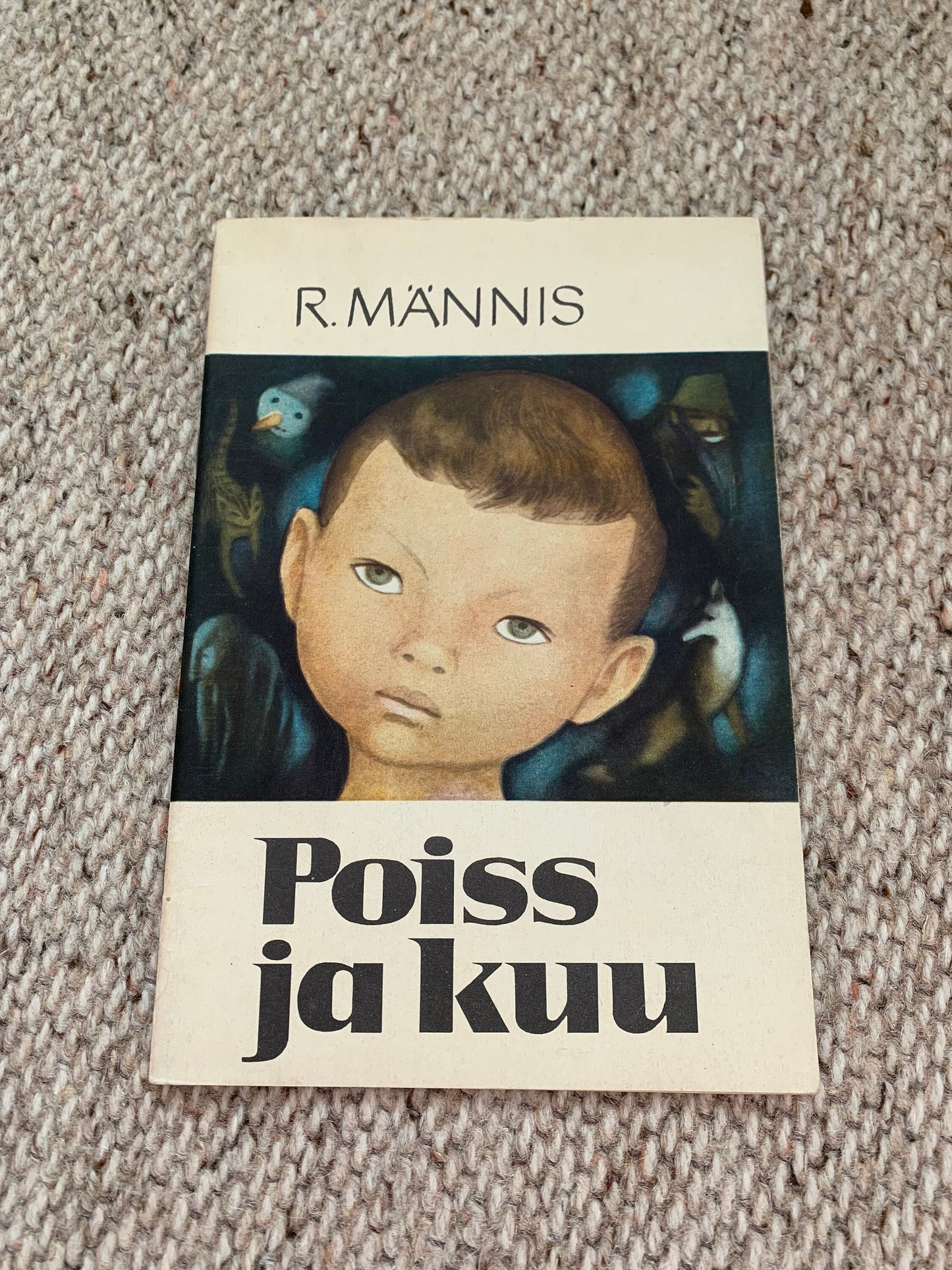 Vintage Estonian Children's Book - POISS JA KUU (Boy and Moon) - Gorgeous illustrations - 1969