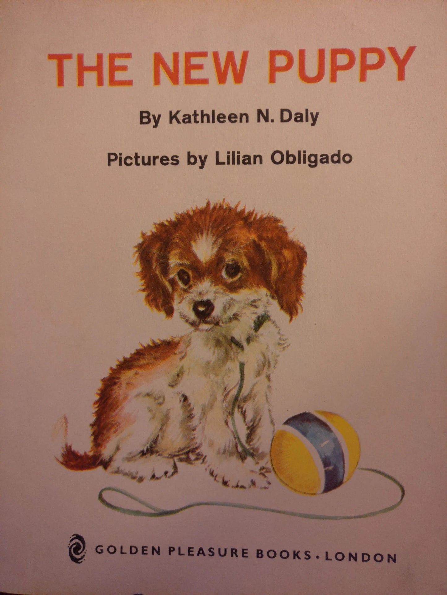 Vintage Children's Book in English - THE NEW PUPPY - Happy time series - Golden Pleasure Books - 1962