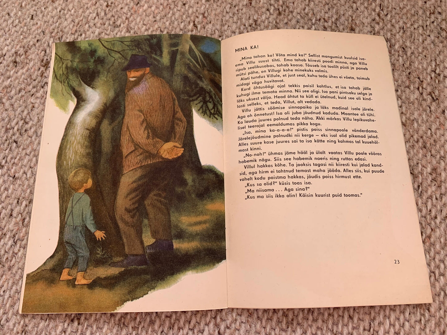 Vintage Estonian Children's Book - POISS JA KUU (Boy and Moon) - Gorgeous illustrations - 1969