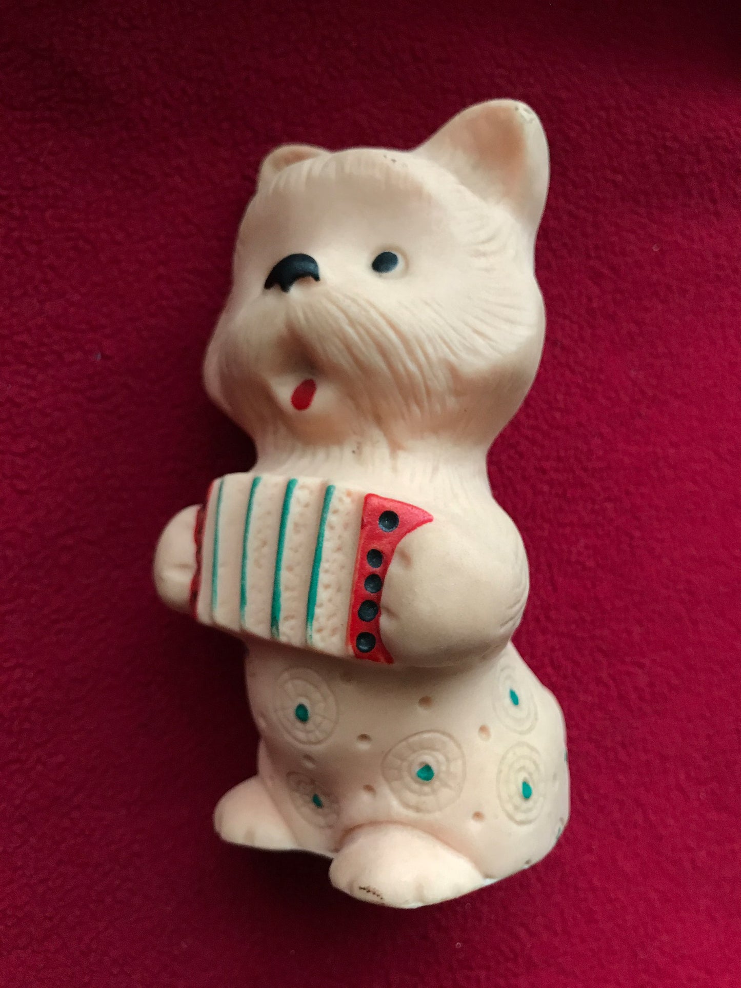 Rare find! Vintage 1970s rubber toy - CAT playing Garmon Karmoshka - Made in Soviet Union - Lovely USSR retro toy - Collectible vintage toy