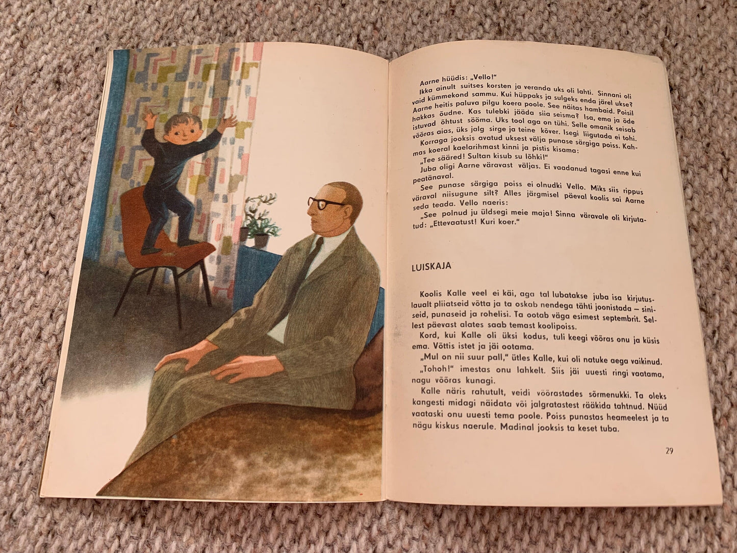 Vintage Estonian Children's Book - POISS JA KUU (Boy and Moon) - Gorgeous illustrations - 1969