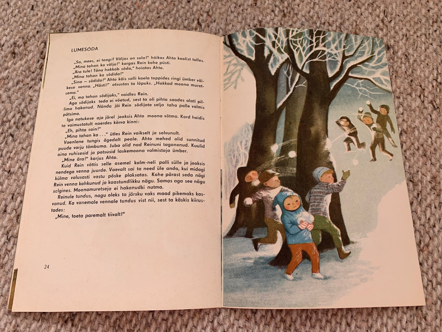 Vintage Estonian Children's Book - POISS JA KUU (Boy and Moon) - Gorgeous illustrations - 1969