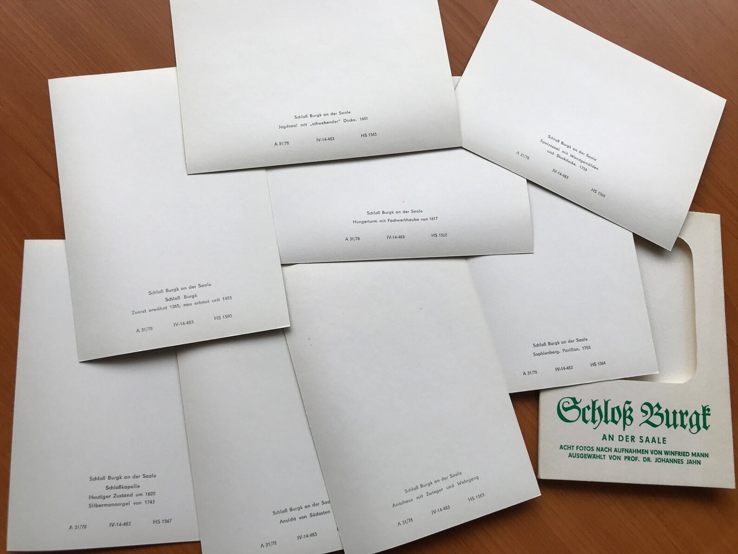 Vintage set of DDR castle photos prints postcards - Schloss Burgk An Der Saale - Kunst Verlag Leipzig - Printed in DDR / GDR - East Germany - 1970's - unused