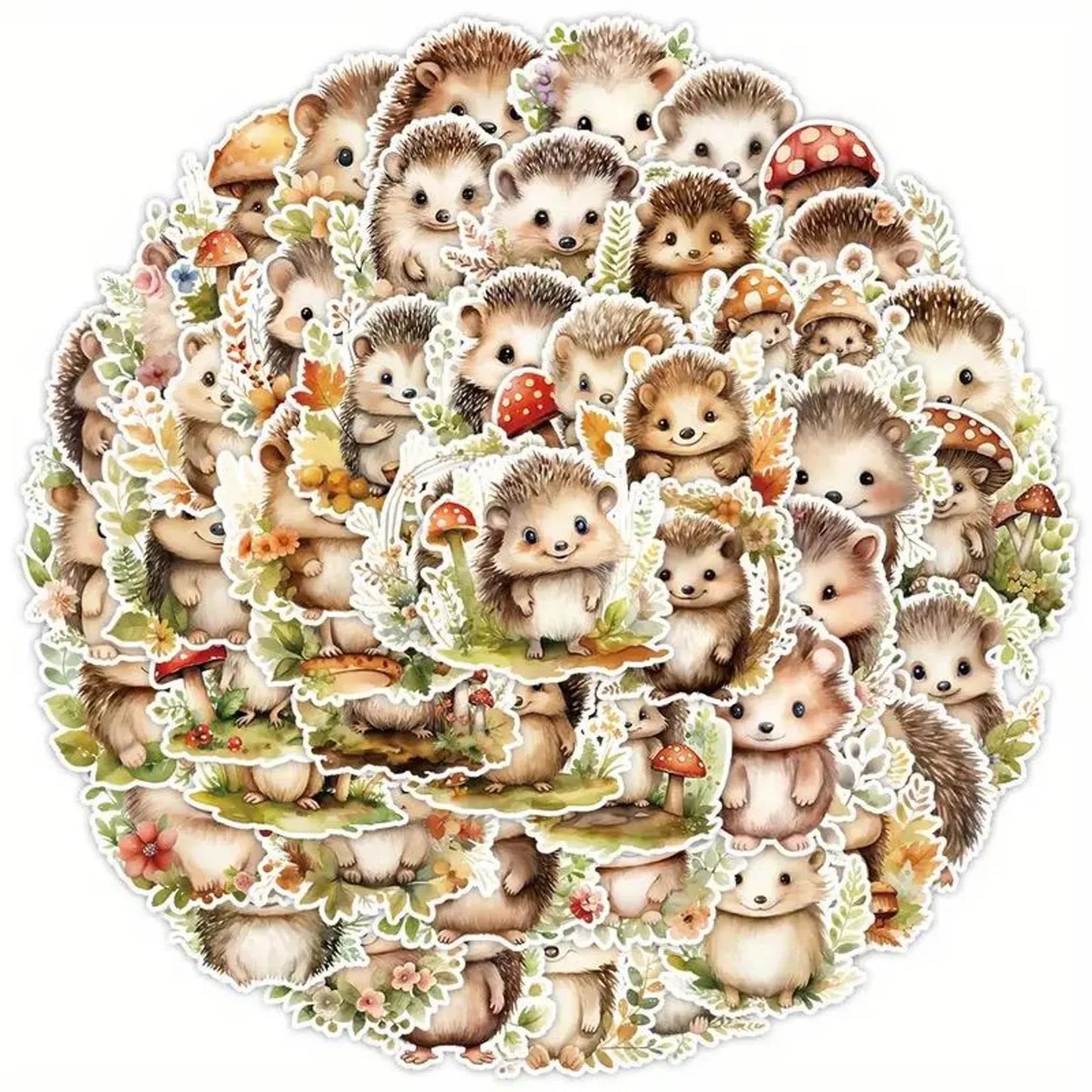 50 pcs Vintage Cute Animal Hedgehog Stickers - Deco Paper Ephemera